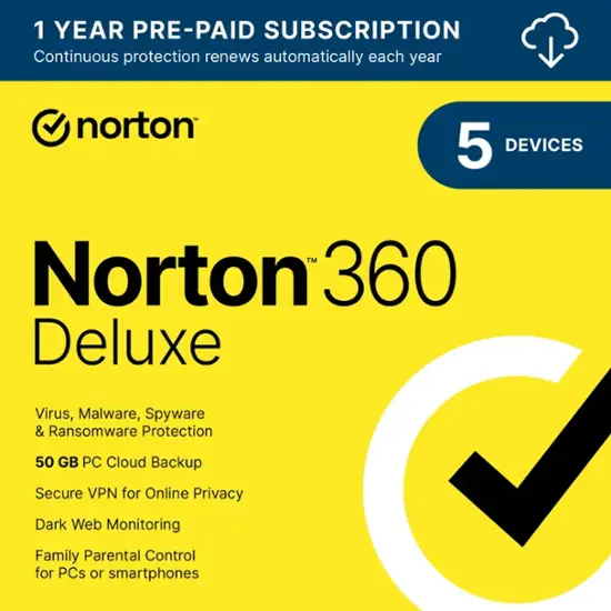Norton 360 Deluxe – 5 Users, 1-Year License - 2