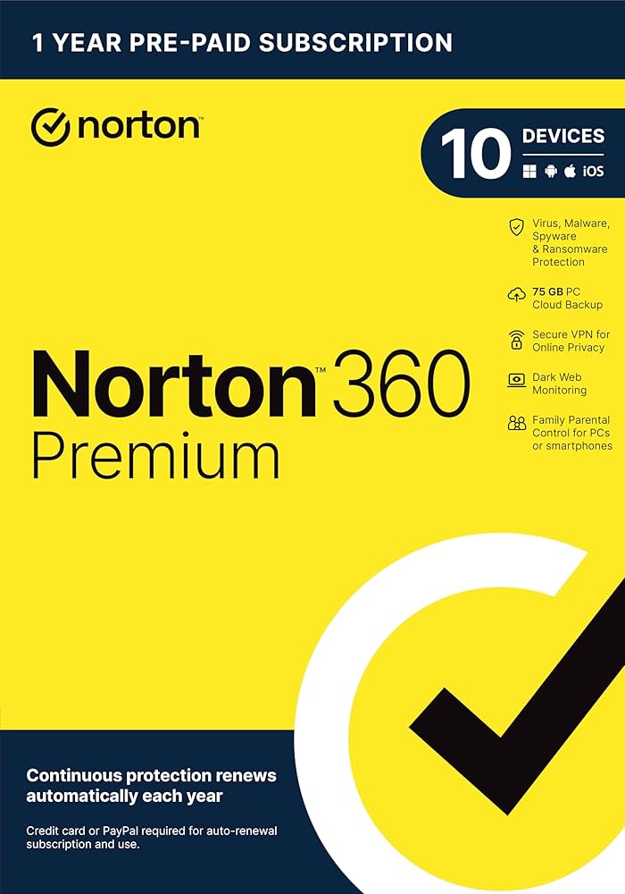 Norton 360 Premium – 10 Devices, 1-Year License - 2